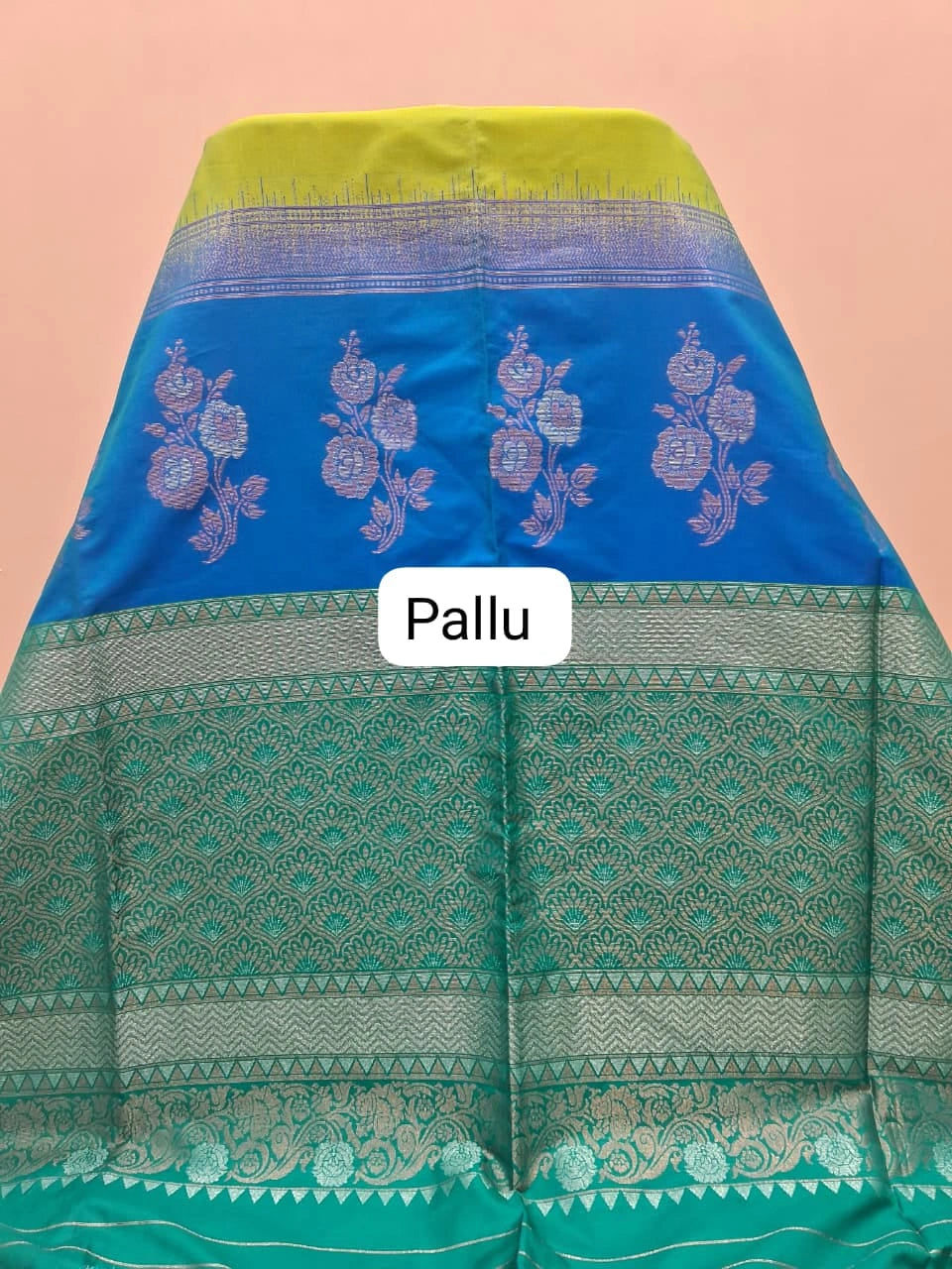Light Green Kanchi Semi Silk Saree Pallu