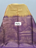 Mustard Yellow Chanderi Pattu Saree pallu