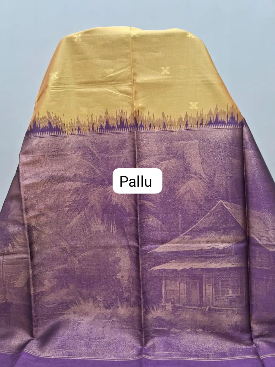 Mustard Yellow Chanderi Pattu Saree pallu