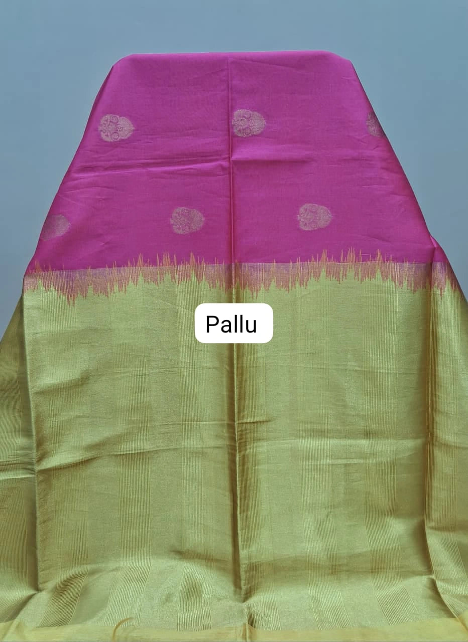Pink Chanderi Pattu Saree Pallu