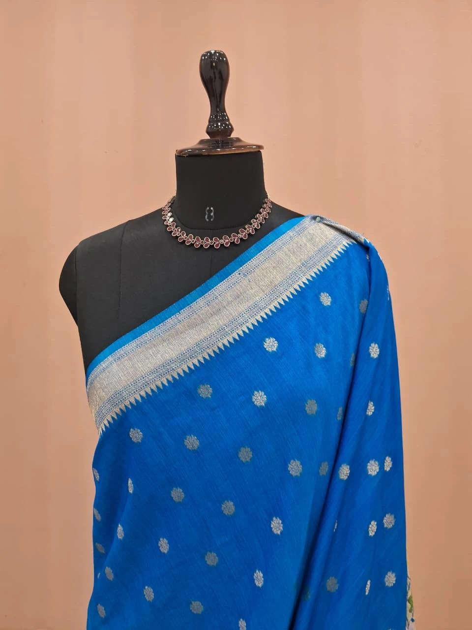 Blue Pure Banarasi Dola Silk Saree 1