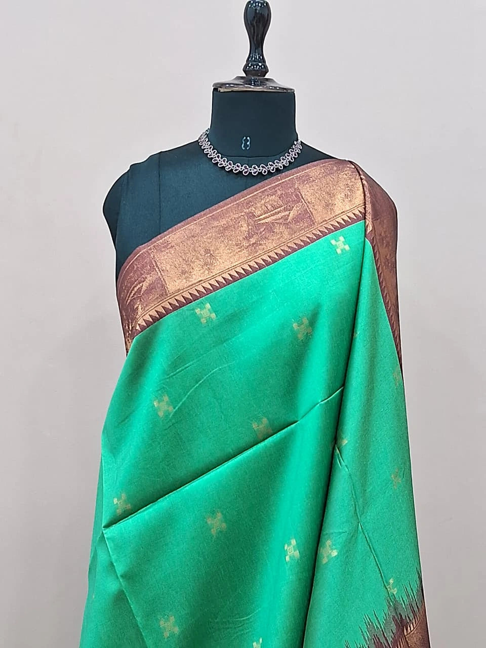 Rama Green Chanderi Pattu Saree 1