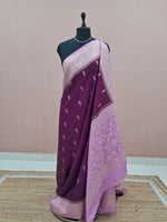 Purple Pure Banarasi Dola Silk Saree 