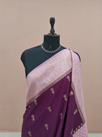 Purple Pure Banarasi Dola Silk Saree 1