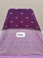 Purple Pure Banarasi Dola Silk Saree pallu
