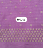 Purple Pure Banarasi Dola Silk Saree blouse