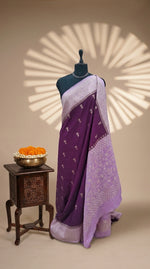 Purple Pure Banarasi Dola Silk Saree 