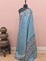 Metal Grey Tussar Saree 