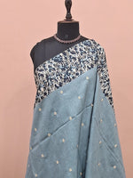 Metal Grey Tussar Saree 1