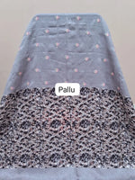 Lavender Grey Tussar Saree pallu