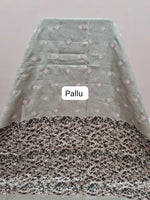 Beige Tussar Saree pallu