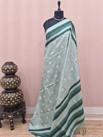 Light Mint Green Tussar Saree