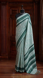 Light Mint Green Tussar Saree