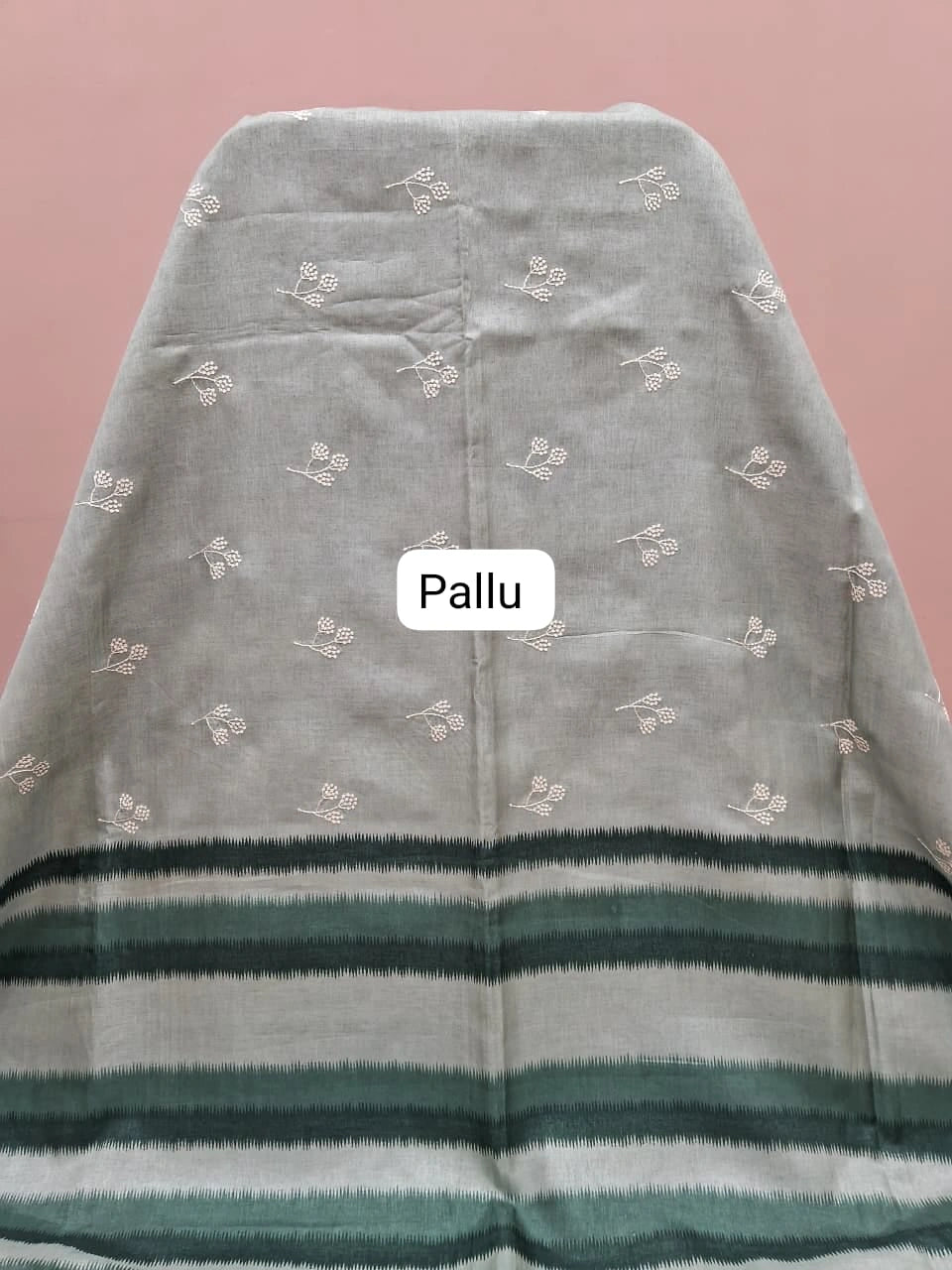 Light Mint Green Tussar Saree Pallu
