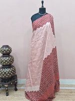 Blush Pink Tussar Saree 