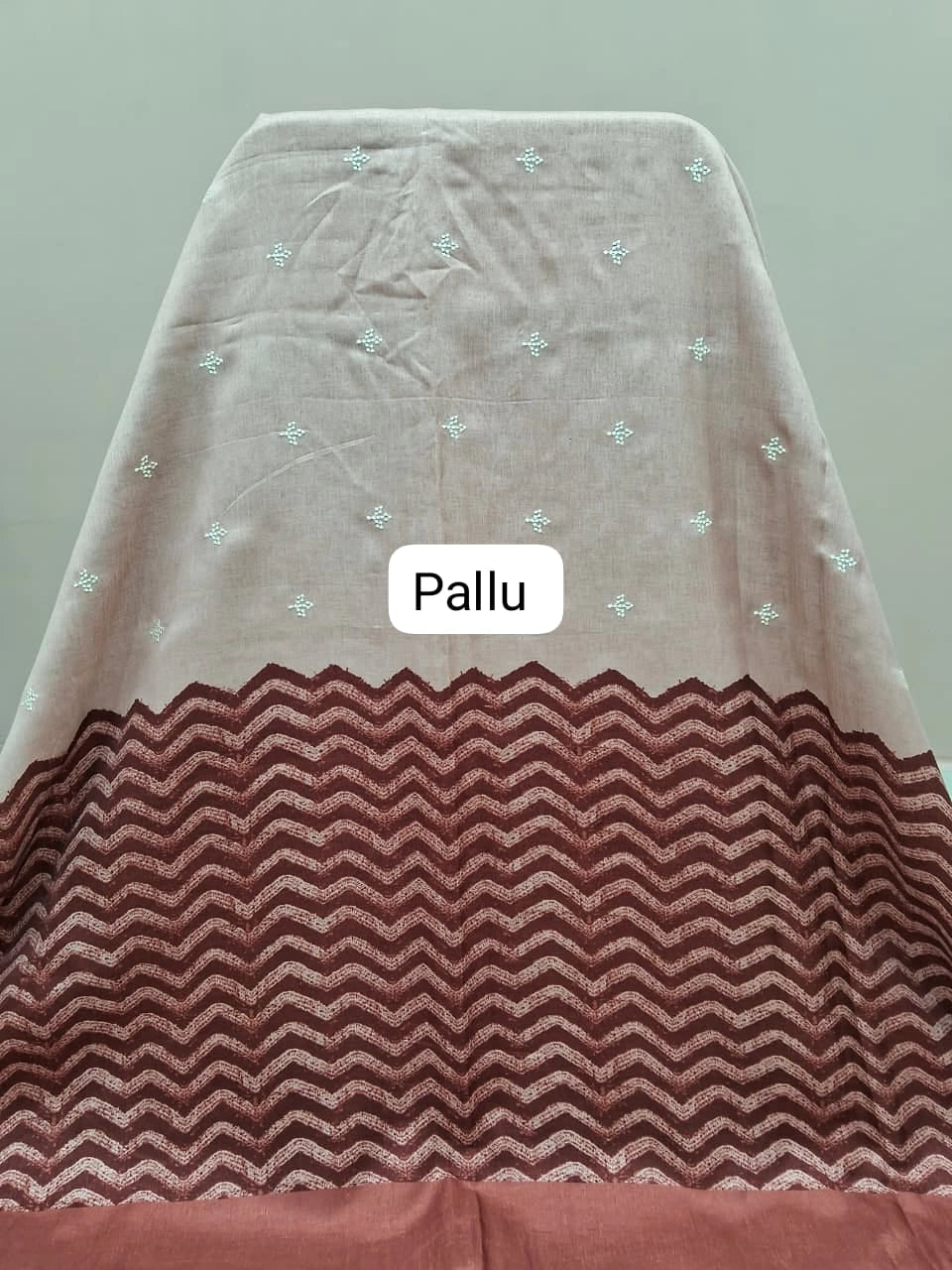 Blush Pink Tussar Saree Pallu