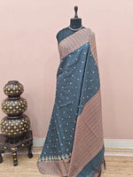 Dark Blue Tussar Saree 