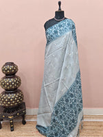 Baby Blue Tussar Saree