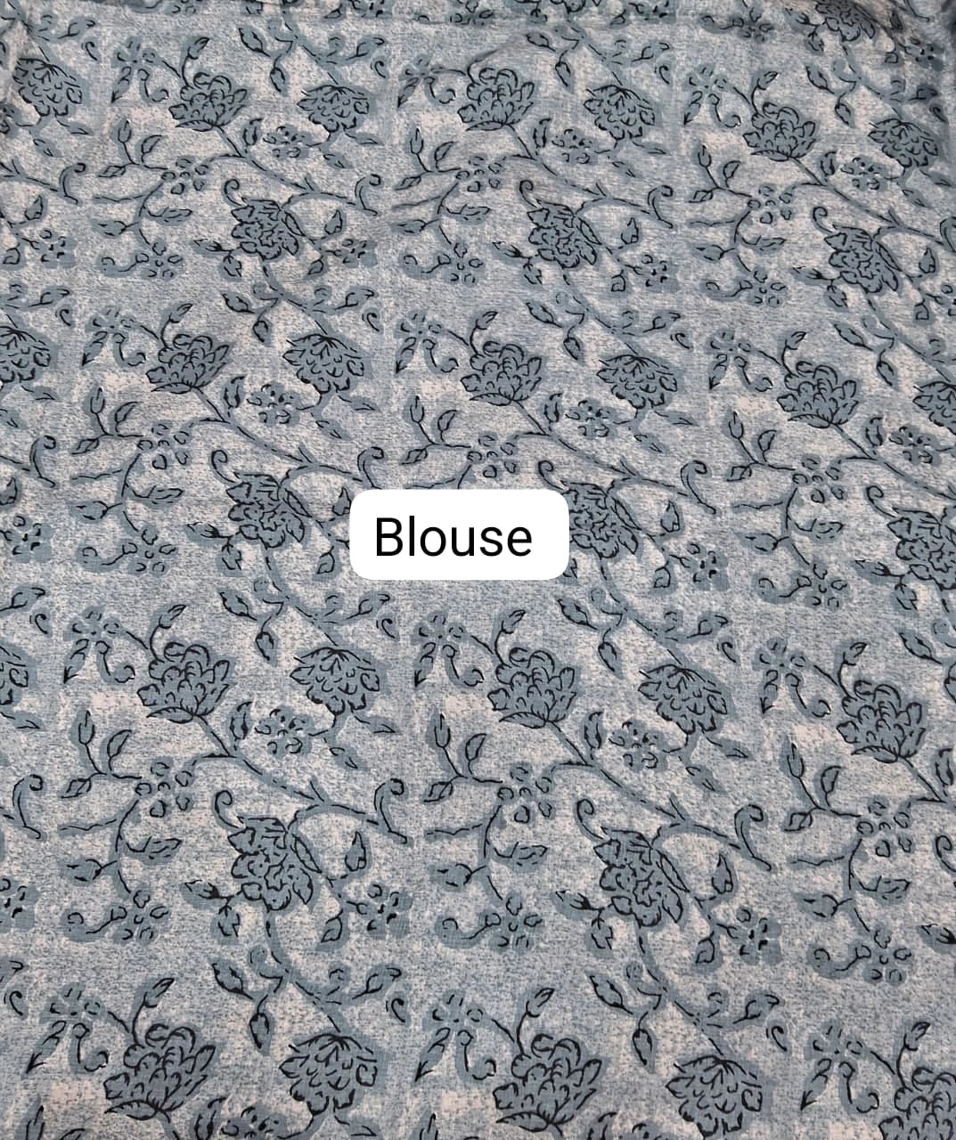 Baby Blue Tussar Saree Blouse