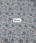 Baby Blue Tussar Saree Blouse