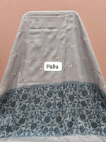 Baby Blue Tussar Saree Pallu