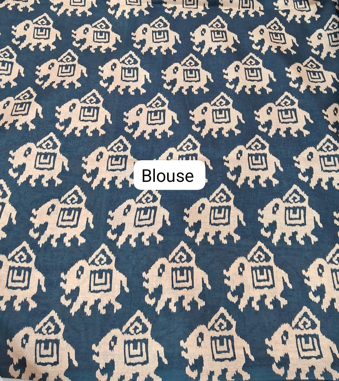 Dark Ink Blue Tussar Saree Blouse