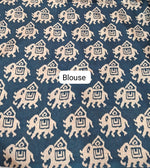 Dark Ink Blue Tussar Saree Blouse