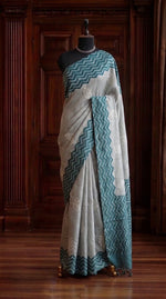 Light Sky Blue Tussar Saree