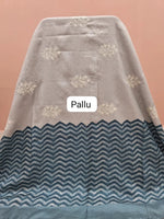 Light Sky Blue Tussar Saree pallu