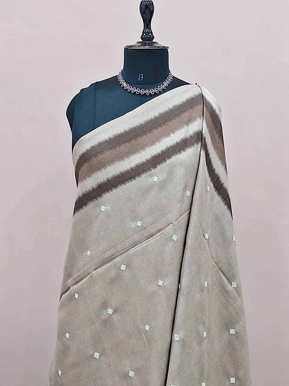Sand Brown Tussar Saree 1