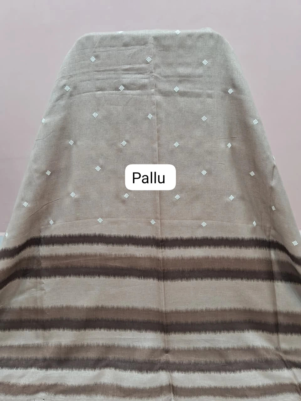 Sand Brown Tussar Saree pallu