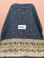 Navy Blue Tussar Saree pallu