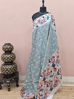 Grey Tussar Saree