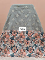 Elegant Metal Grey Tussar Saree pallu