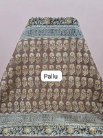 Brown Linen Saree pallu