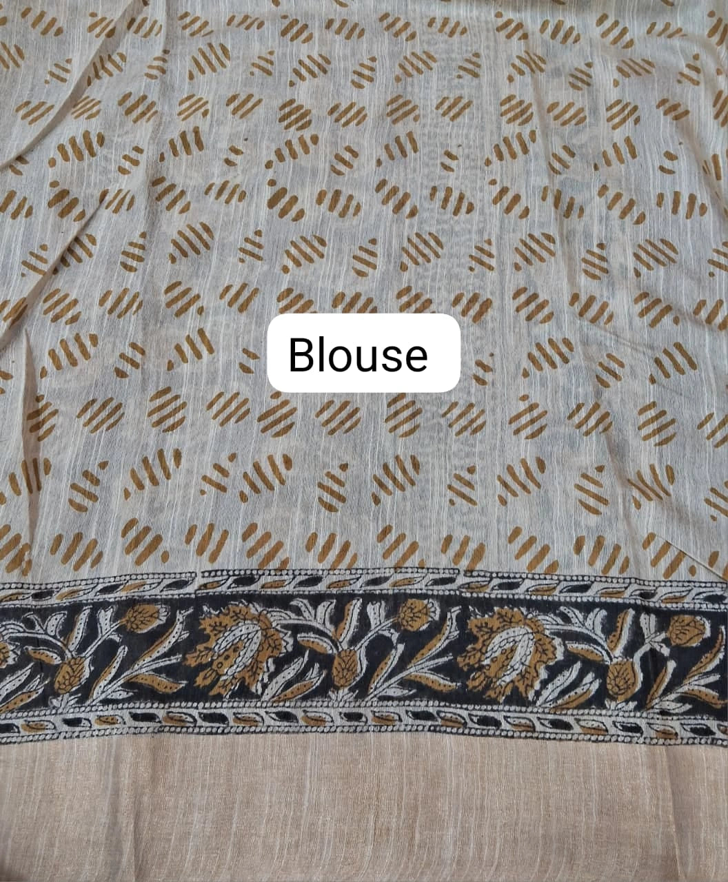 Brown Linen Saree blouse