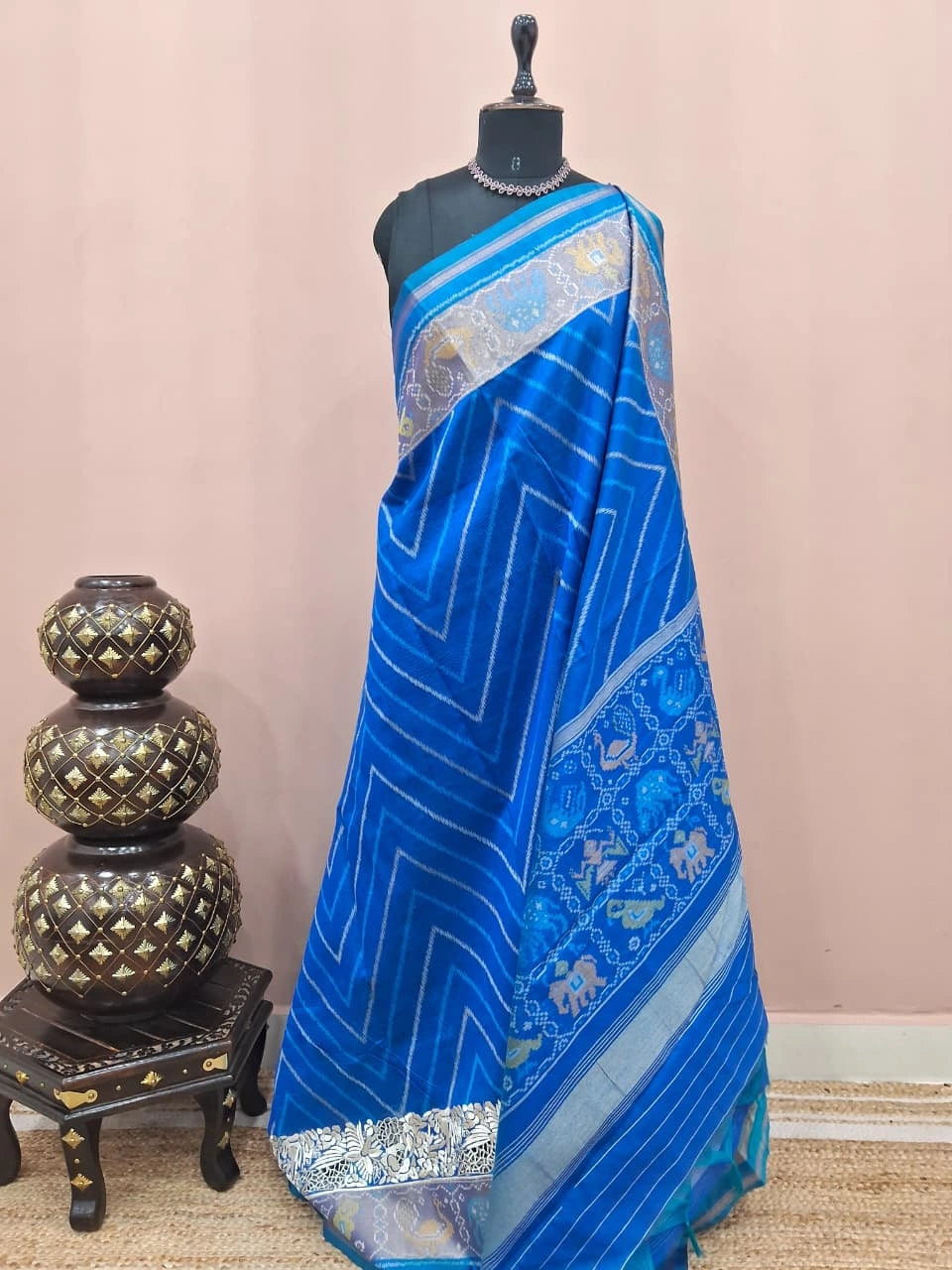 Royal Blue Raw Silk Saree