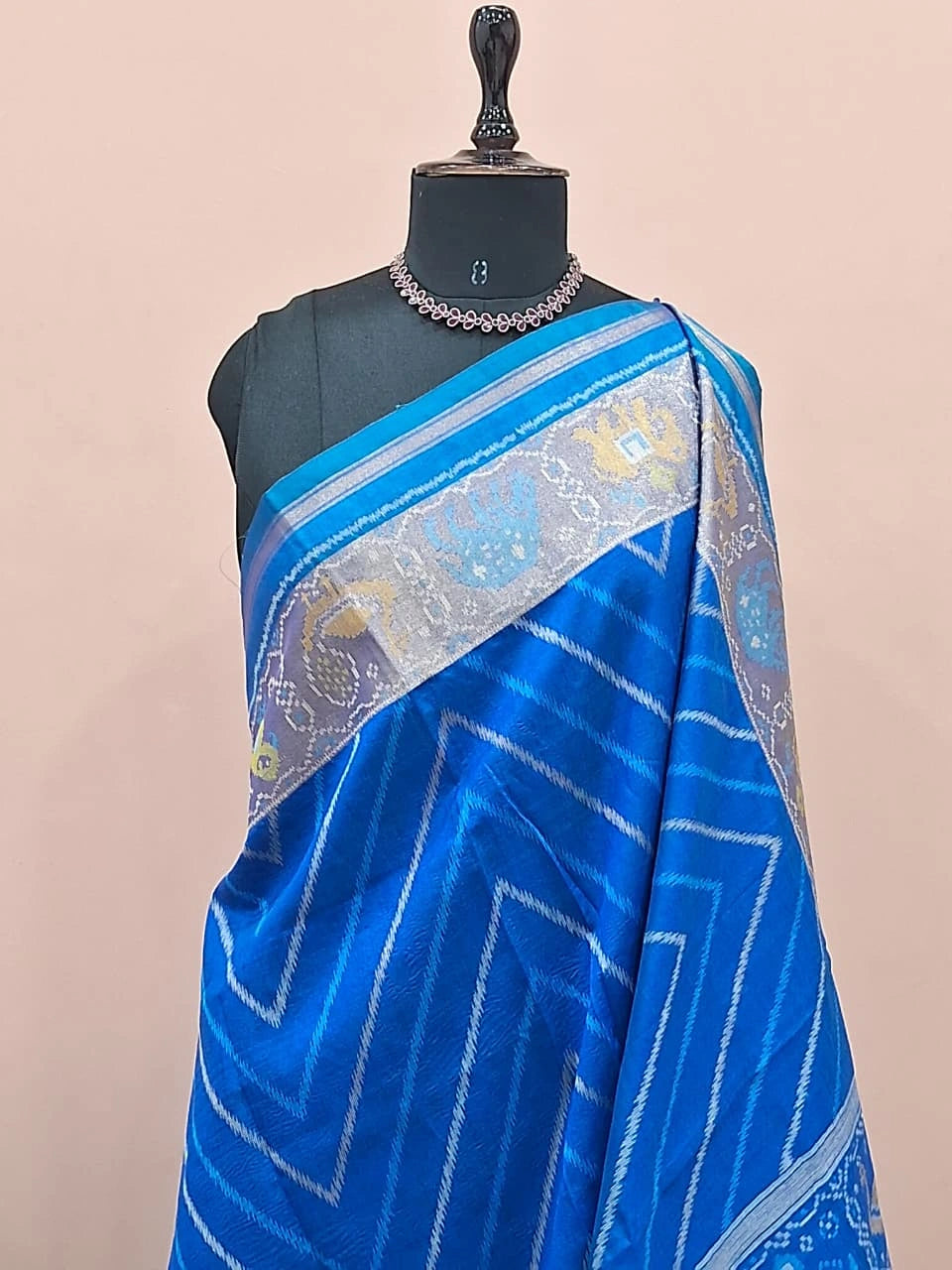 Royal Blue Raw Silk Saree 1