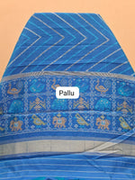 Royal Blue Raw Silk Saree Pallu