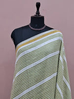 Pista Green Pure Linen Saree 1