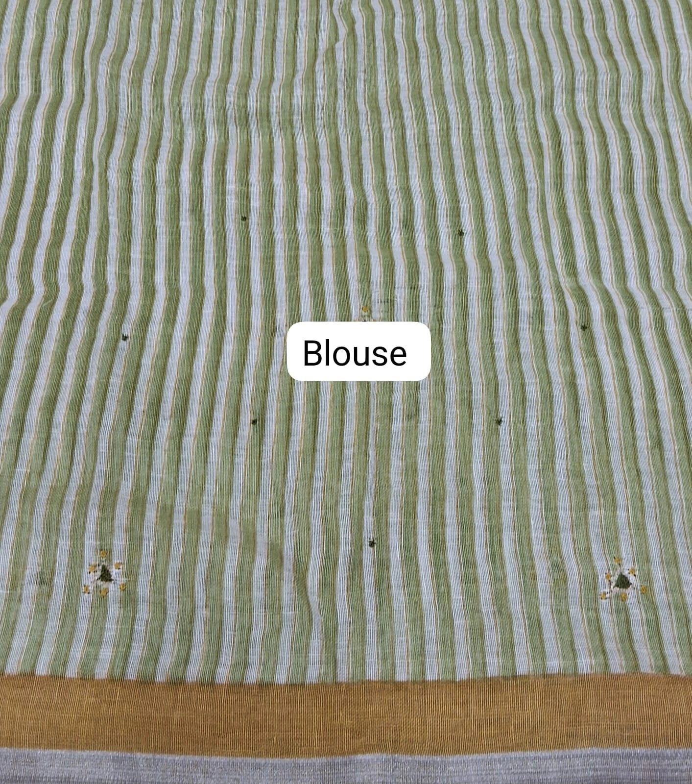 Pista Green Pure Linen Saree Blouse