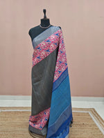 Stone Grey Tussar Saree