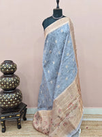 Baby Blue Linen Saree 