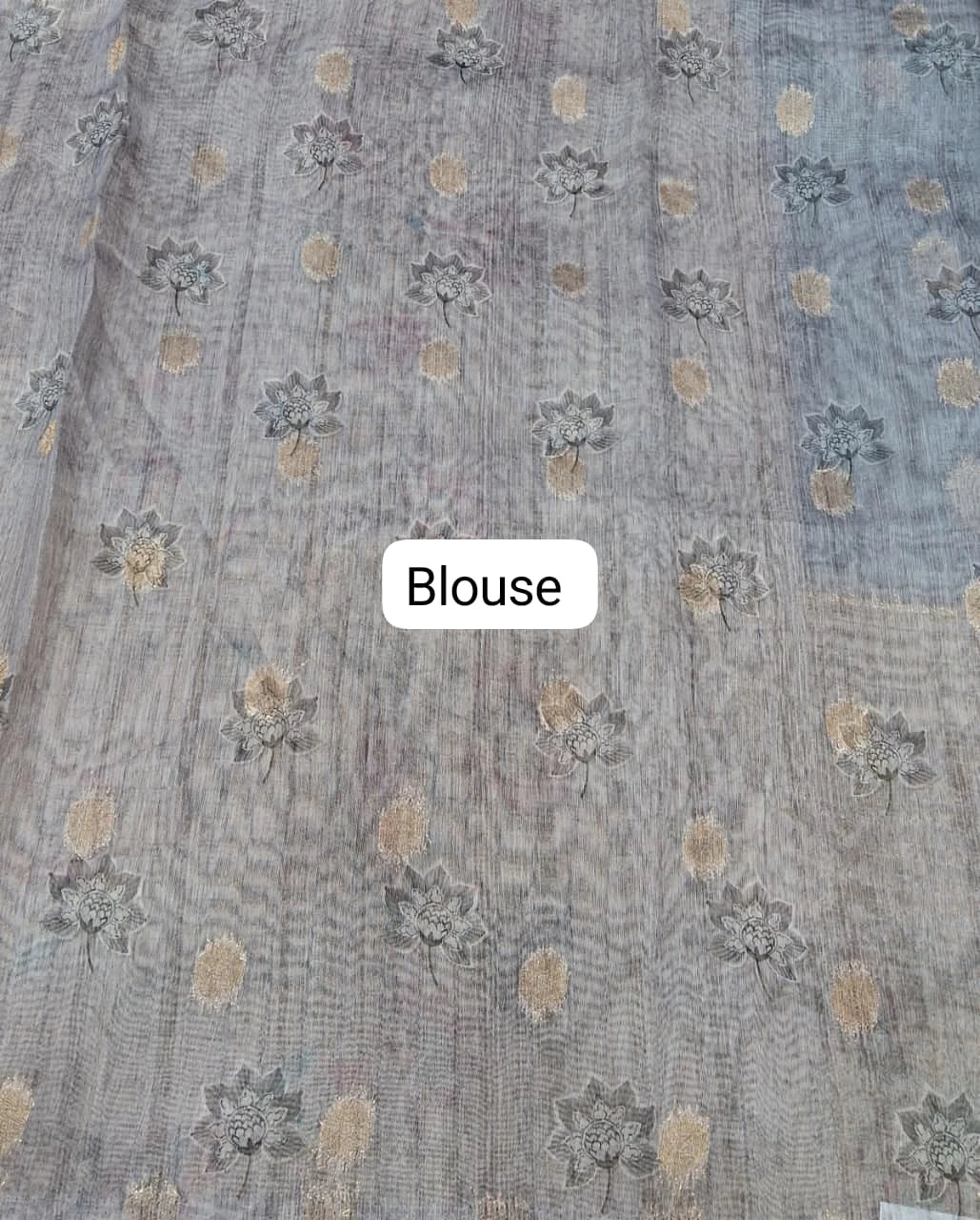 Baby Blue Linen Saree blouse