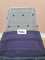 Pale Grey Tussar Saree pallu