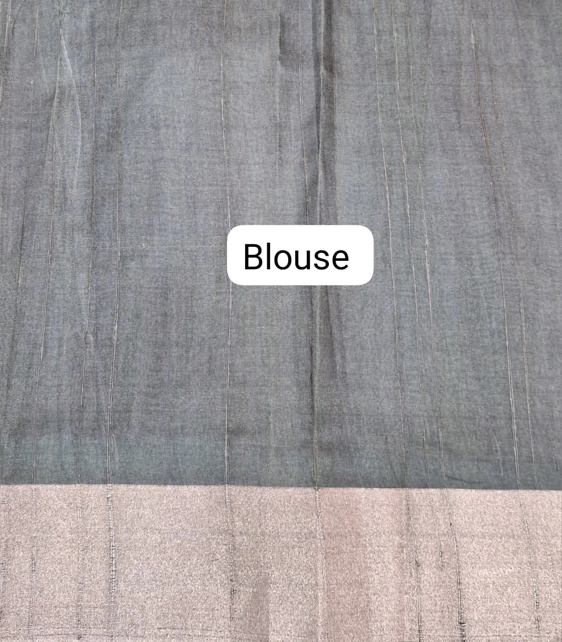 Pale Grey Tussar Saree blouse