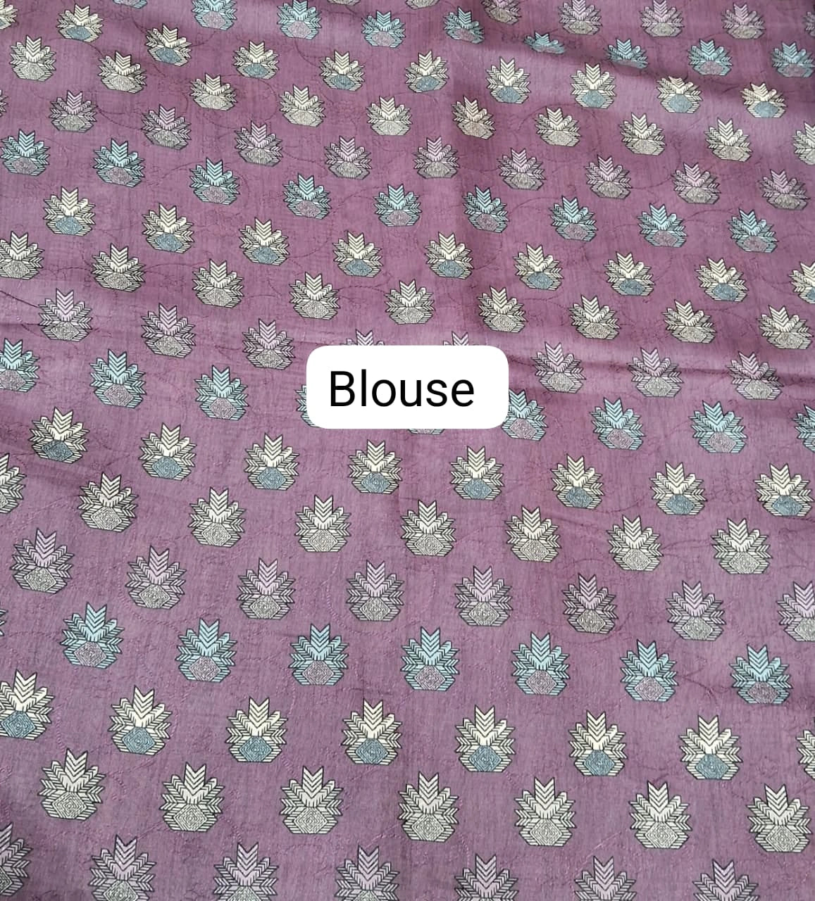 Pearl White and onion pink Satin Saree blouse