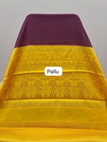 Dark Wine Plain Mysore Crepe Silk Saree pallu