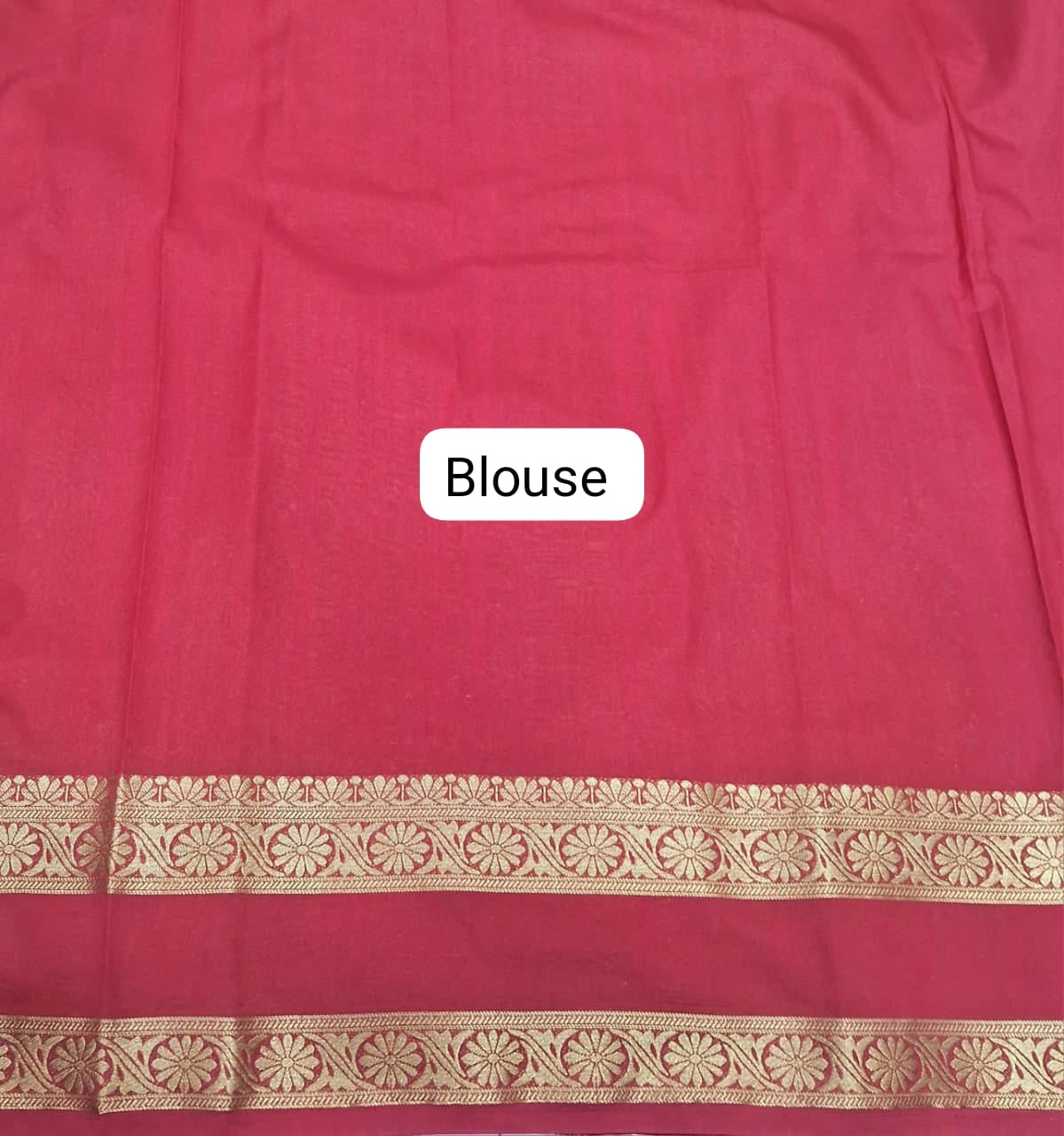 Dark Yellow Mysore Crepe Silk Saree blouse
