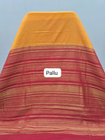 Dark Yellow Mysore Crepe Silk Saree pallu